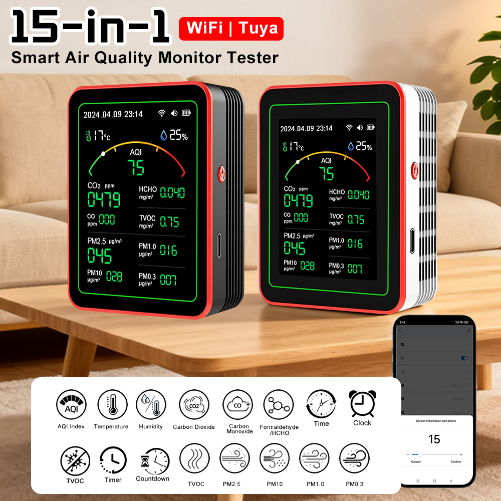 Woodworking Apps - 15-in-1 WiFi Smart Air Quality Monitor