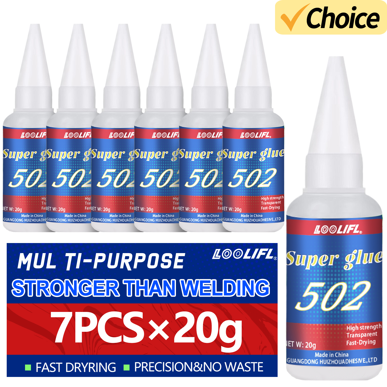 Woodworking Glue - LOOLIFL 1-7pcs 502 Super Glue Instant