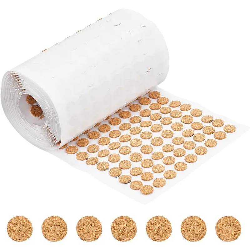 Woodworking Glue - 1400pcs Adhesive Cork Circles Flat Round