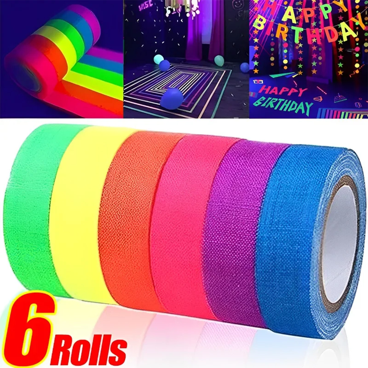 6-Pack Neon Fluorescent Tape S - Woodworking Uv Light review and price