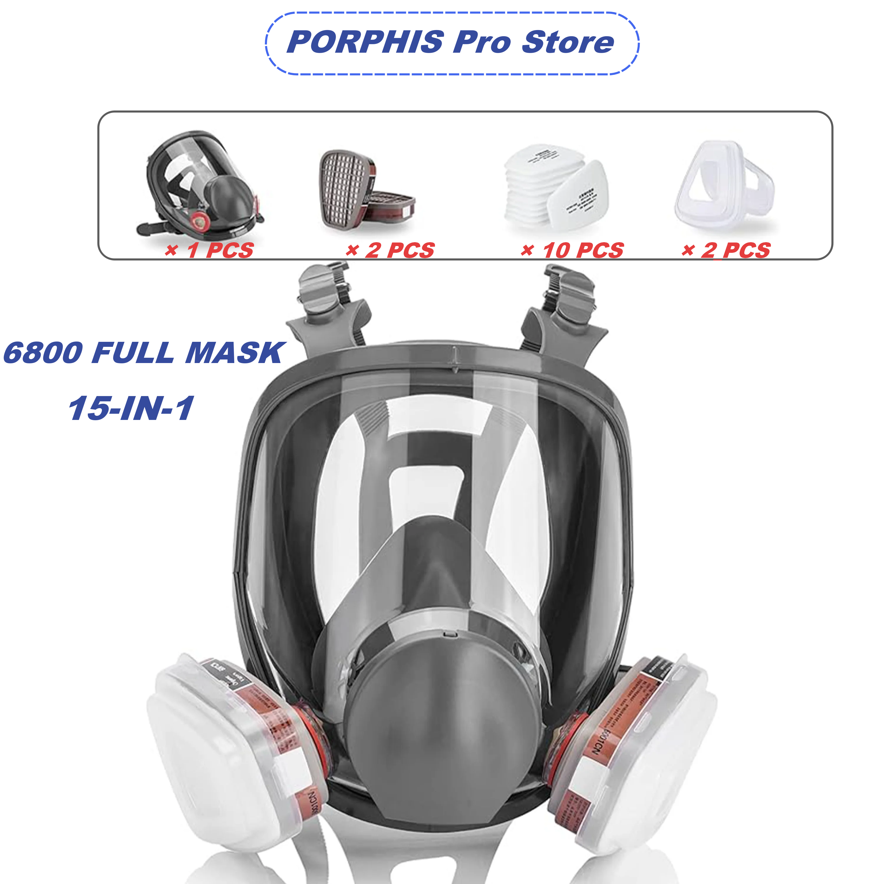 15-IN-1 6800 Gas Mask Full Fac - Woodworking Respirator review and price