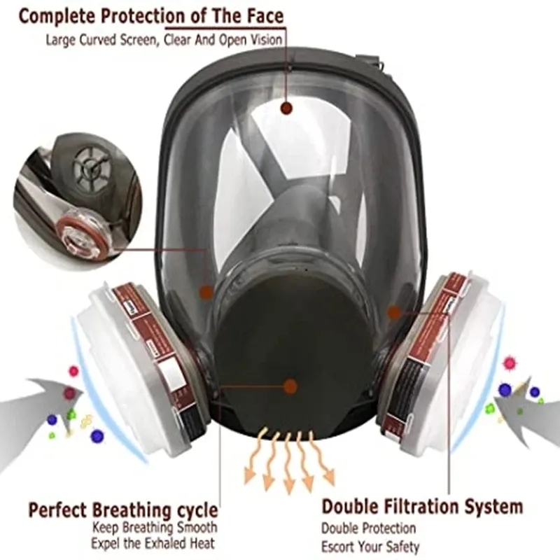 Large Size 6800 Gas Mask Full  - Woodworking Respirator review and price