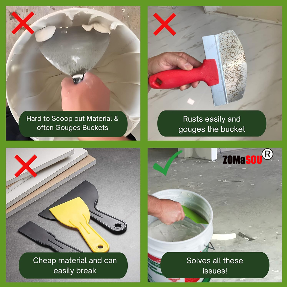 1/2Pcs Curved Bucket Scoop Scr - Card Scraper Steel review and price