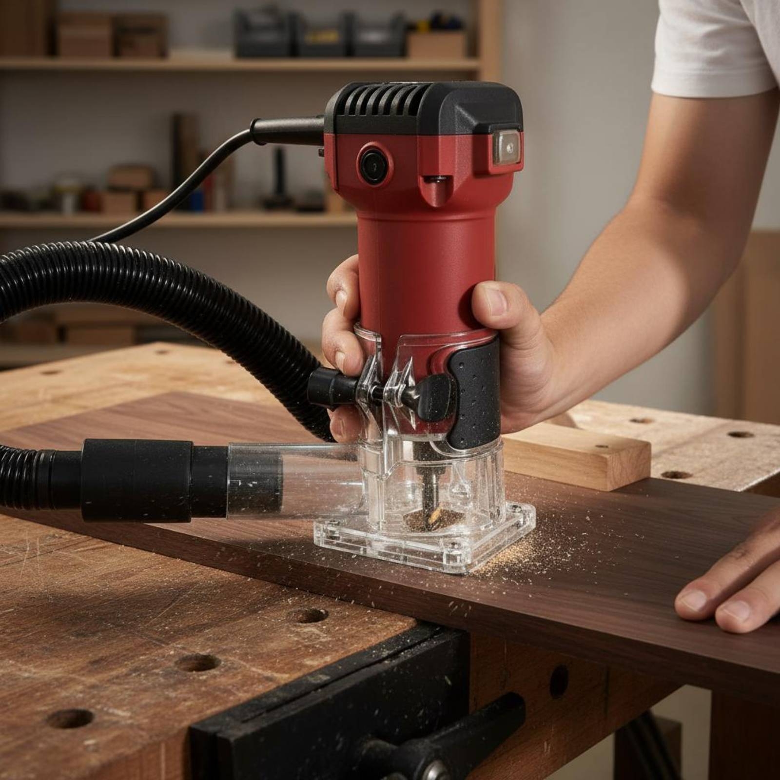 Transparent Router Dust Hood W - Woodworking Router review and price
